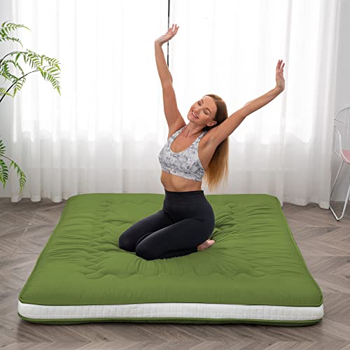 Dr.futon Japanese Floor Futon Mattress Extra Thick Folding Roll Up Bed Topper Mat For Guest,Lounger And Tavel #TOP4