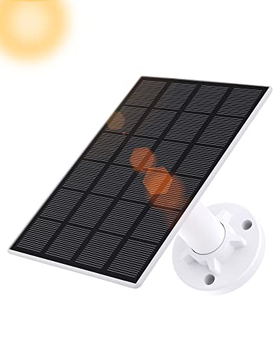 3W Panneau Solaire pour Caméra de Surveillance Alimentée par Batterie Rechargeable, Charge Solaire en Continu pour Caméras WiFi sur Batterie Extérieure, Étanche IP66 avec Câble de Chargement 3m Cover