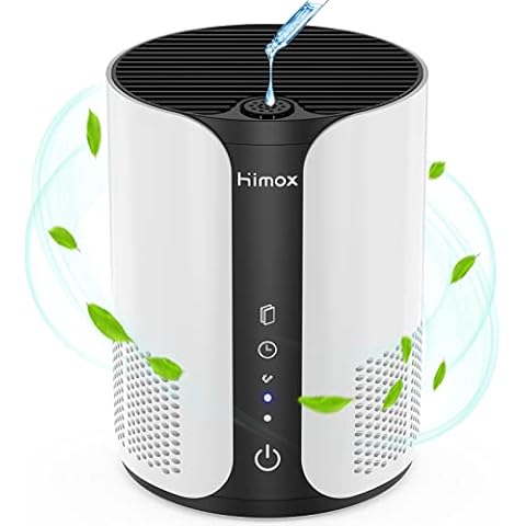 HIMOX Air Purifier for Home, Air Purifiers With Aromatherapy H13 HEPA Filter Removes 99.97% of Pollen, Allergy Particles, Dust, Smoke, Portable Air Cleaner for Bedroom with 3 Speed, 4/8 H Timer, 20dB Cover