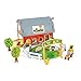 Produktbild Janod - Story Bauernhof mit Tieren - 10 Holzfiguren Spielzeug für fantasievolles Spielen - Bauernhoftiere mit Personen und Fahrzeugen - Ab 3 Jahren, J08577