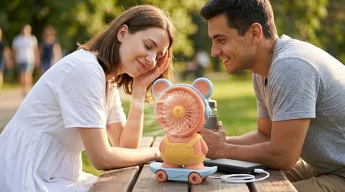 Image of HAND FAN FOR SUMMERS (ORANGE FAN)