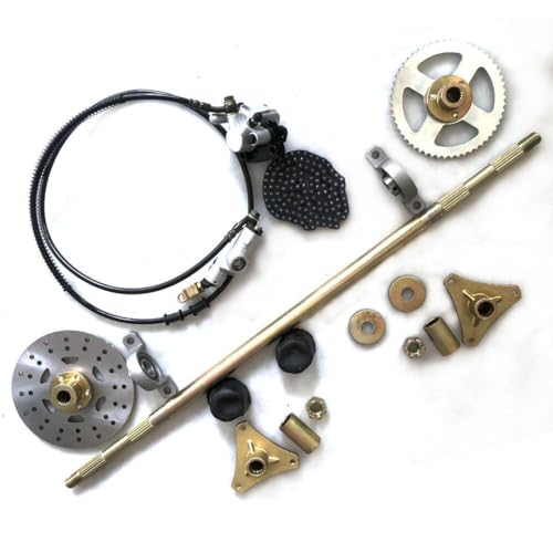 HMParts Hinterachse Set 740 mm mit Bremse Kettenrad etc. ATV Quad 4 Takt Eigenbau