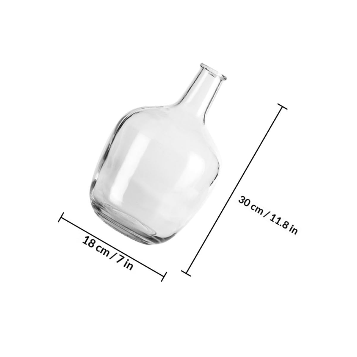 Vase Porte-Fleurs en Verre Transparent Créatif à Petite et Grand Ventre pour Décoration Intérieure pour Maison et Restaurant
