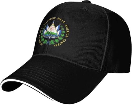KWQDOZF Casquette de Baseball Unisexe aux Armoiries du Salvador - Casquette Classique Ajustable - Modèle uni