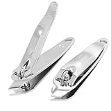 uxcell 2 Pcs Metal Side Fingernail Cutter Trimmers Silver Tone