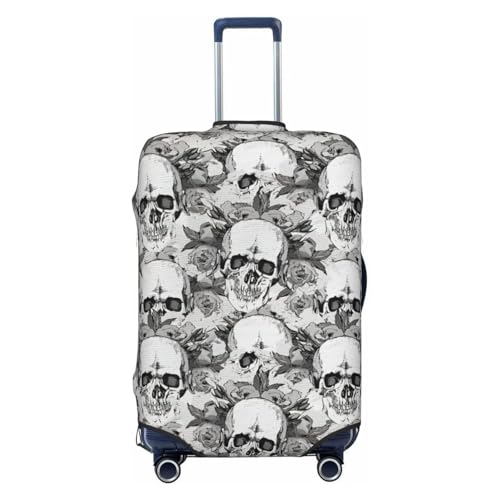 Skull Skeleton Print Luggage Suitcase Cover Protector Luggage Washable Covers With Concealed Zipper