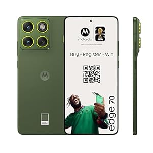 Motorola Edge 70 Smartphone (Robustes 6, 67"-pOLED-Display mit Gorilla Glass 7i, 50-MP-Kamera, 12-512 GB, Wasser- und hitzebeständig, 68W-TurboPower-Aufladen), Pantone Bronze Green, inkl. Magnetcover