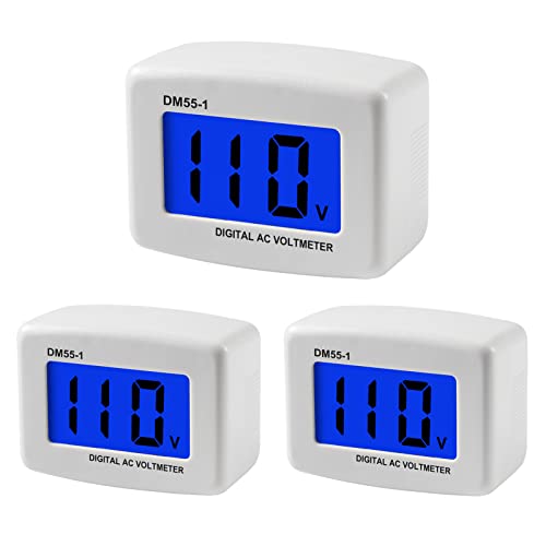 AITIAO 電圧テストモニター 3個 フラット USプラグ AC 80-300V LCD デジタル電圧計 電圧測定モニター 110V 220V 電圧パネル 電源ボルト テストメーター 家庭用コンセントに差し込み電圧測定用