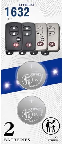 Amazon.com: uuam 2Pack CR1632 1632 Remote Key Fob Battery Replacement ...