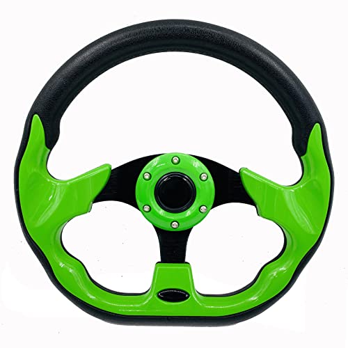 Universal Green Golf Cart Steering Wheel For Ezgo Rxv &Amp; Txt, Club Car Ds And Club Car Precedent Ezgo Yamaha Golf Car Accessories