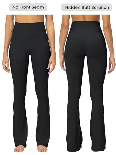 Sunzel Sunzfly No Front Seam Mini Flare Leggings for Women, Invisible Butt Scrunch Flared Yoga Pants with Tummy Control2