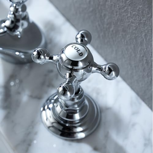 Robinet mitigeur de lavabo à 3 trous rétro contre les fuites d'eau
