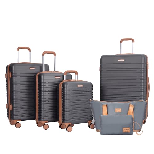 Image of 4-Piece Luggage Sets 16 inch20 inch24 inch28 inch,Suitcases with Double Spinner Wheels and TSA Lock,Hardcase 6 set Luggage with Underseat Duffel Bag