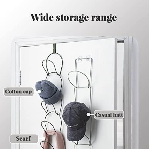 TAPT Porte Casquette, 2 Pièces Support Casquette Mural Support pour Casquette de Baseball en Bambou, Range Casquette pour le Stockage Chapeaux