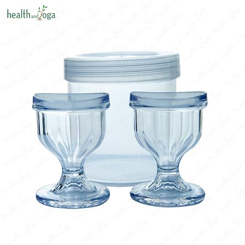 Image of SoulGenie Healthandyoga Chilleyes Plastic Eye Wash Cups (Transparent, Pack Of 2)- Smooth Finish - Ayurvedic Gentle Way To Refresh Eyes Without Harsh Rubbing - Relieves Eye Strain, Redness, Irritation