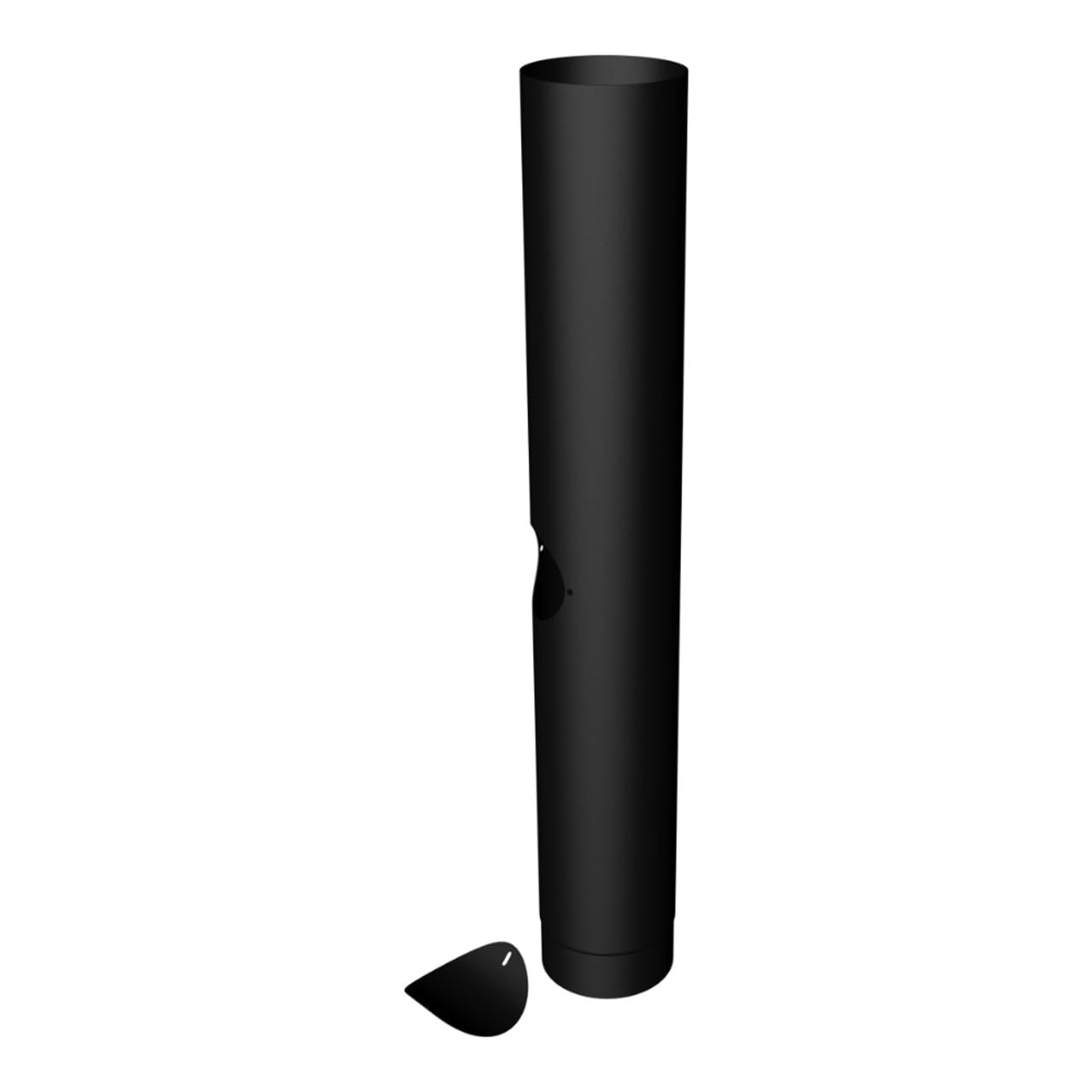 1000mm Matt Black Stove Flue Pipe With Door (Trade Price Flues) (8")