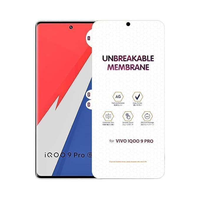 Image of BLACKSHEEP Matte Screen Protector for IQOO 9 Pro 5G (Pack of 1) Membrane Case Friendly Full Edge to Edge Screen Coverage & Installation Kit