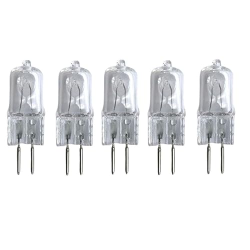 JZLBBC 5Pcs G5.3 50W 220V Halogen Light Bulbs G5.3 230V 35W Halogen Capsule Bulb GU5.3 Bi-Pin Base Warm White for Chandeliers Track Lights Landscape Lights Desk Lamps,150W