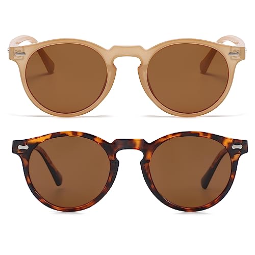 Image of Vintage Polarized Sunglasses for Men Women Round Retro Classic Fashion Eyewear UV400 Protection Sun Glasses