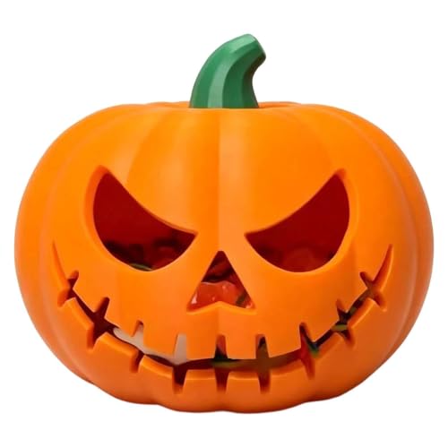 Pumpkin Shaped with Ghost Face Hollow Halloween Candy Bowl for Decorating