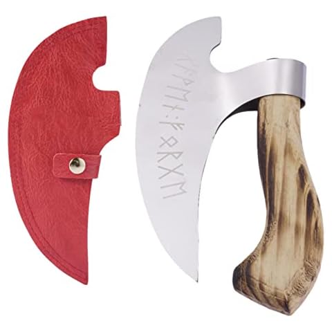 Nupaque Pizza Cutter Axe,Pizza Slicer Axe,Steel Pizza Axe With Vintage Wood Handle Household Kitchen Cutting Tools Pizza Accessories Multi-Functional Pizza Cutter Axe Cover