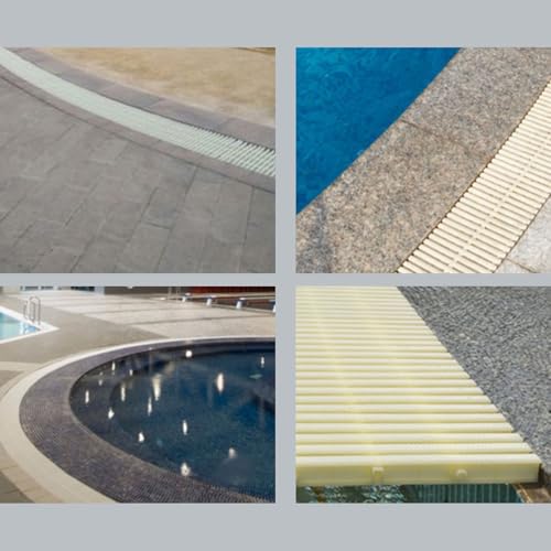 Grille de débordement de piscine emboîtable à volonté pour drainage efficace