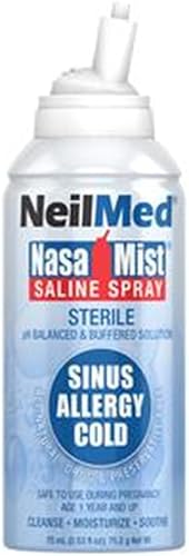 Neilmed Nasamist - Aerosol isotónico salino para personas alérgicas y sinusales, 2 unidades, 2.5 fl oz