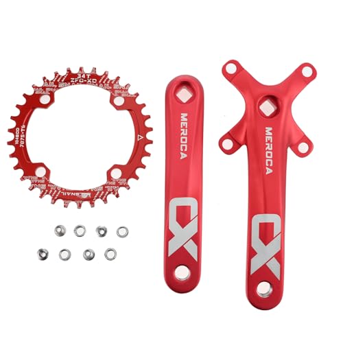 PETCHOR Square Taper Crankset MTB, Mountain Bike Single Speed Crankset,