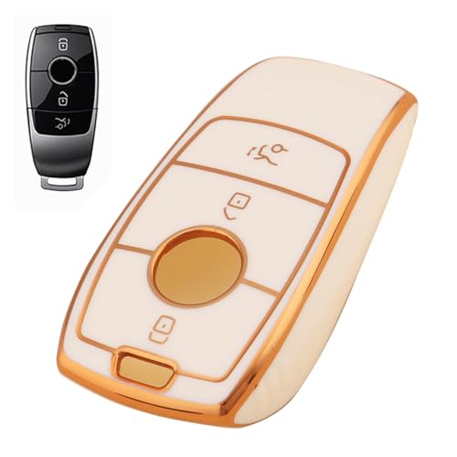 [LETINGFAR] �L�[�P�[�X �x���c�p �X�}�[�g�L�[�P�[�X �L�[�J�o�[ TPU �S�ʕی� �����Z�f�X�x���c A C E S G�N���X CLS GLE GLC GLS ���ɓK�p �L�[�P�[�X (�z���C�g)