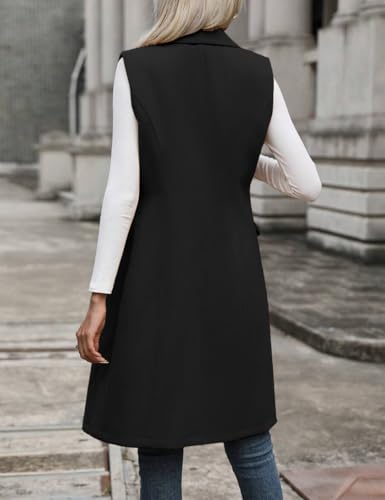 IDEALSANXUN Womens Long Wool Vest Fall Winter Sleeveless Blazer Jackets Trench Coat Outerwear Tops3
