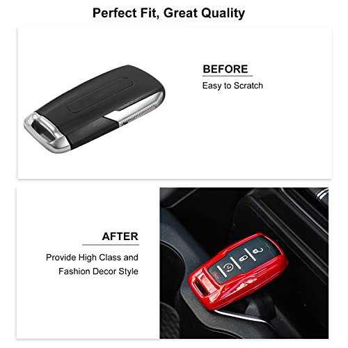 Image of Key Fob Case Cover Key Bag Holder Protection Shell Accessories for Dodge RAM 2018-2026,Red
