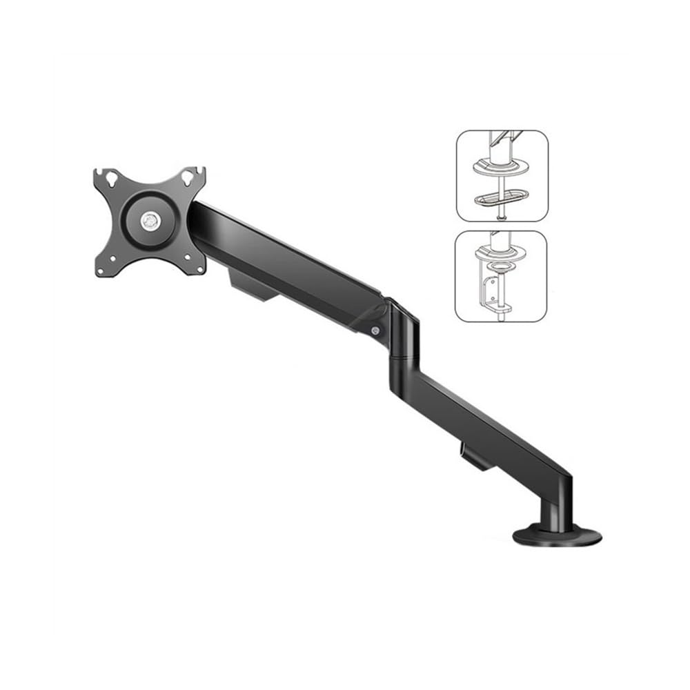 SaryEdge Height - Adjustable Monitor Stand Arm Single Monitor Mount, Single Monitor Arm Desk Mount, Fully Adjustable Gas Spring Monitor Arm Fits 17-30" Flat/Cu,Black