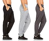 DARESAY 3 Pack: Mens Athletic Pants with Pockets, Mens Sweatpants, Men's Lightweight & Breathable Joggers (Up to 3XL)