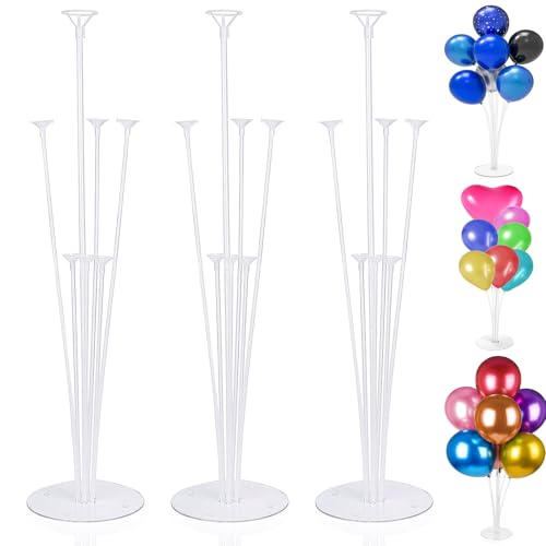 Suporte para balões de 3 peças, 70 cm, acessórios de suporte de balões, kit de suporte de árvore, varetas reutilizáveis para decorações de festas, casamentos e aniversários