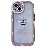 CDHZGSM Funda para iPhone 14, diseño de letra inglesa, suave, a prueba de golpes, resistente a los arañazos, protección para iPhone 14 (morado)