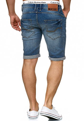 Indicode Caden jeans shorts met 5 zakken van 98% katoen | korte denim stretch broek used look gewassen destroyed regular fit heren short broek vrijetijdsbroek voor mannen - Image 3