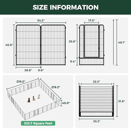Image of FXW Instant Dog Playpen with RV Step Grid for RV Camping, 45 inch H, 32 Panels