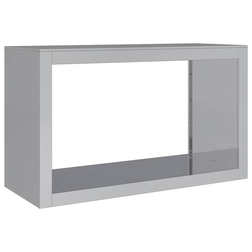 Vidaxl Galvanized Steel/Grey Firewood Rack, Firewood Log Rack For Fireplace Wood Storage, Log Store Holder For Outdoor Or Indoor, Fireplace Log Holder, Galvanised Steel