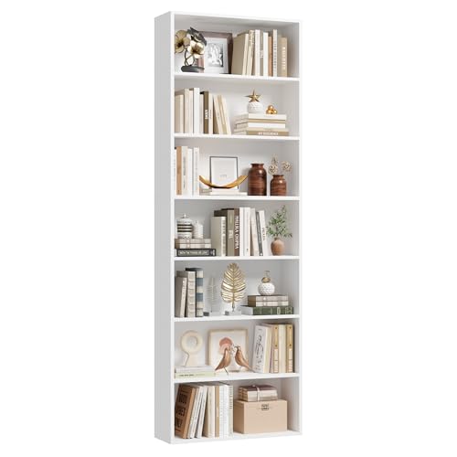 FACBOTALL 82' Tall Bookshelf, 7-Tier Open Shelves Bookcase, Freestanding Display Storage Shelves,...