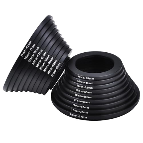 Hisewen RING37-82 Step Up Rings, Hisewen 18 Pieces Camera Lens Metal Filter Ring Adapter Set thumb #5