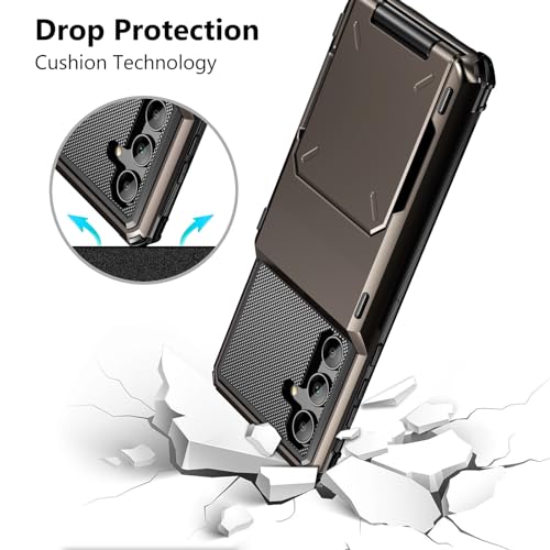Vofolen for Samsung Galaxy S25 Plus Case Wallet with Card Holder Dual Layer Heavy Duty Shockproof Hidden Flip 4-Card Slots Large Storage Protective Galaxy S25+ Wallet Case for Women Men, Gun Metal by Vofolen - Used condition - Image 4
