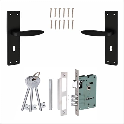 Image of Milton 8 Inch Aluminum Mortise Lock Set - Black Model MSS-ALM-2001