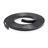 AICEL Car Door Edge Guards, 16Ft Clear U Shape No Glue Car Door Edge Protector, Chrome PVC Trim Molding Interior Strips, Automotive Door Entry Guard Protection Fit for Sedans Trucks SUV Boats (Black)