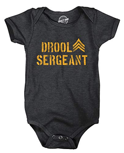 Crazy Dog T-Shirts Drool Sergeant Baby Bodysuit Funny Military Army Sarcastic Infant Jumper