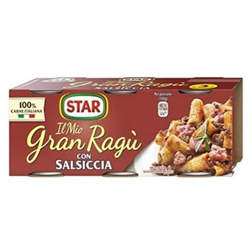 SUGHI STAR IL MIO GRAN RAGU' CON SALSICCIA 3 BARTTOLI DA 100 GR POMODORO CARNE