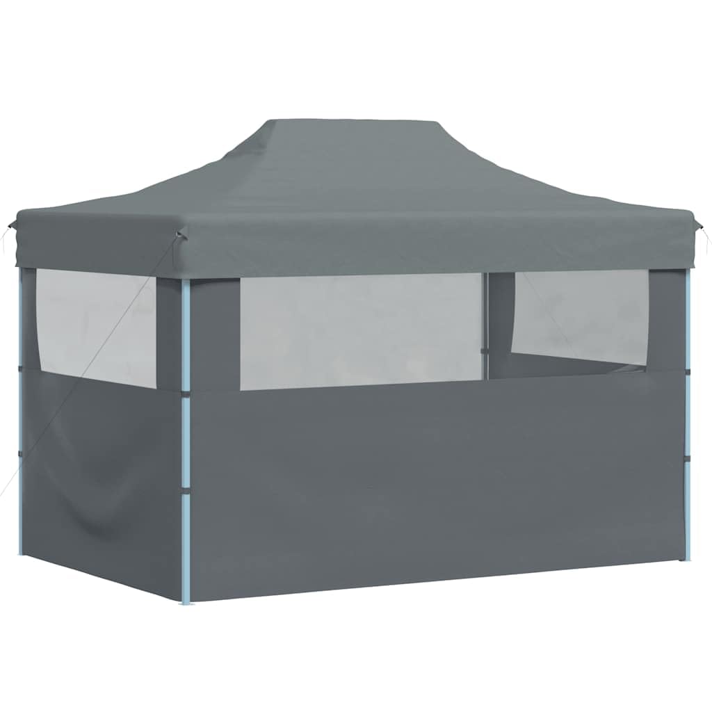 Gartenpavillon, faltbar, für den Außenbereich, mit 3 Wänden, 3 x 4 m, Stahl, Anthrazit