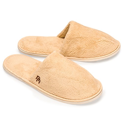 Nicely Neat 6-Pack Closed Toe Coral Fleece Home, Spa, Guest and Travel Slippers - Large (Woodland)