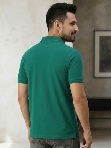 Image of Lux Cozi Men's T-Shirt with Chest Pocket | Polo T-Shirt for Man | Plain Casual Stylish | Half Sleeve| Cotton Blend Collar Polo T-Shirts for Men
