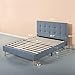 ZINUS Lottie Upholstered Platform Bed Frame, Mattress Foundation, Wood Slat Support, No Box Spring Needed, Easy Assembly, Blue Slate, Queen
