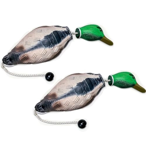 Attikee 2 PCS Realistic Duck Training Dummy for Hunting Dogs - EVA Foam Waterfowl Decoy with Pull Rope, Durable Retrieving Tool for Duck Season & Outdoor Dog Training